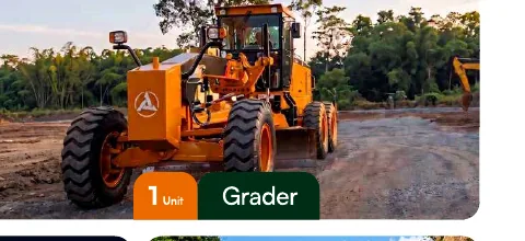 Motor grader di area kerja